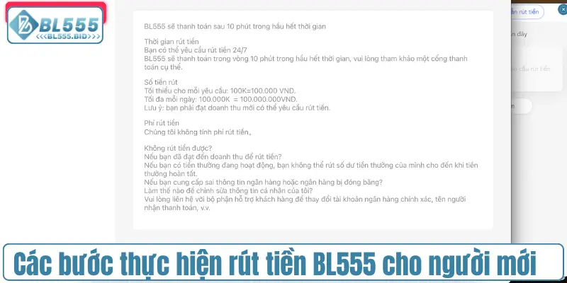 Chi tiết các bước thực hiện rút tiền BL555 cho người mới