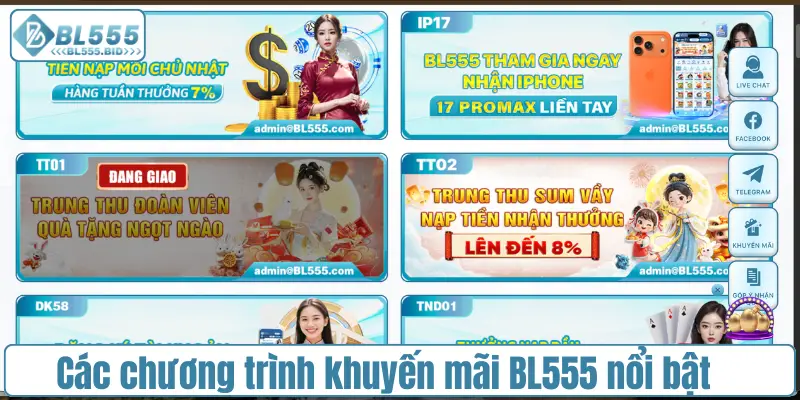 Các chương trình khuyến mãi BL555 nổi bật hiện nay
