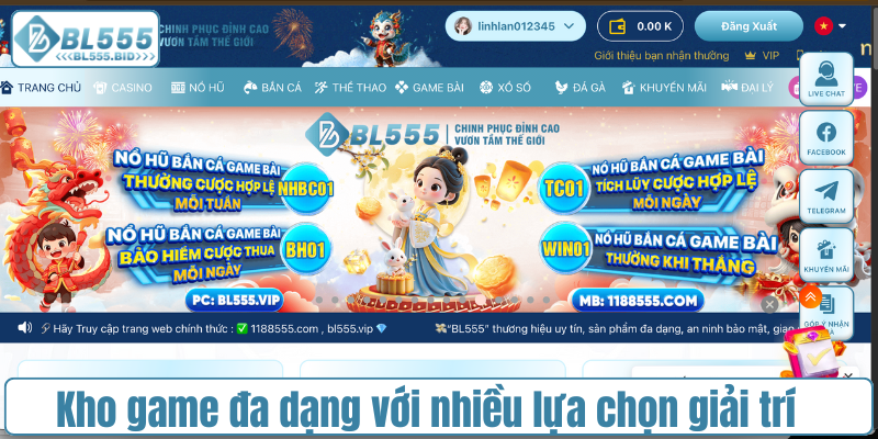 Tham gia kho game đa dạng với nhiều lựa chọn giải trí